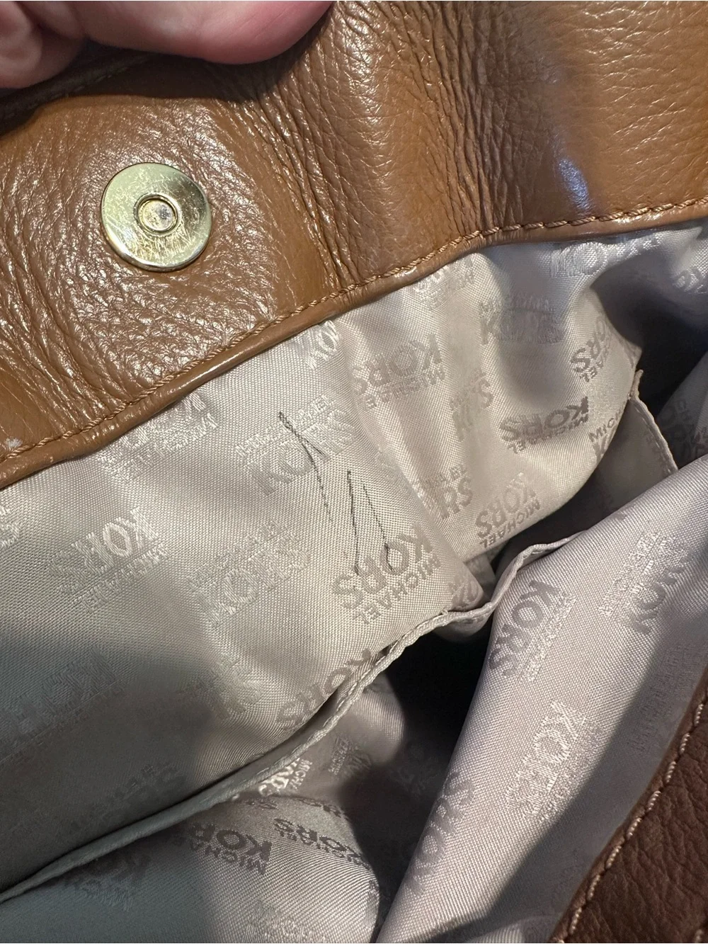 Michael Kors Cognac Brown Leather Satchel with Top Handles